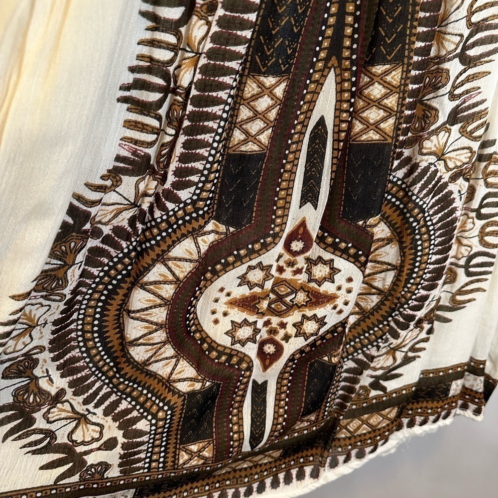Sopogee Womens Dress Tribal Festival Boho V-Neck Elastic Waist Lined Gauzy Sz M - Picture 8 of 14